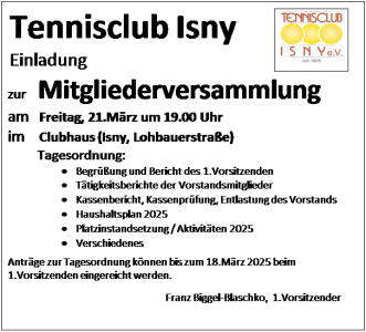 Einladung zur Mitgliederversammlung 2025